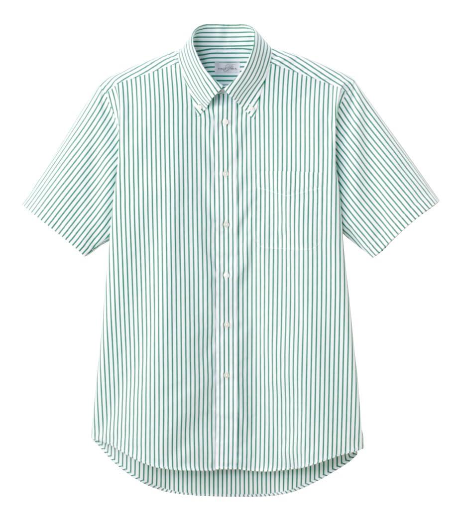 [Face Mix] Striped Short-Sleeve Shirt FB4509U 4 Green 4L