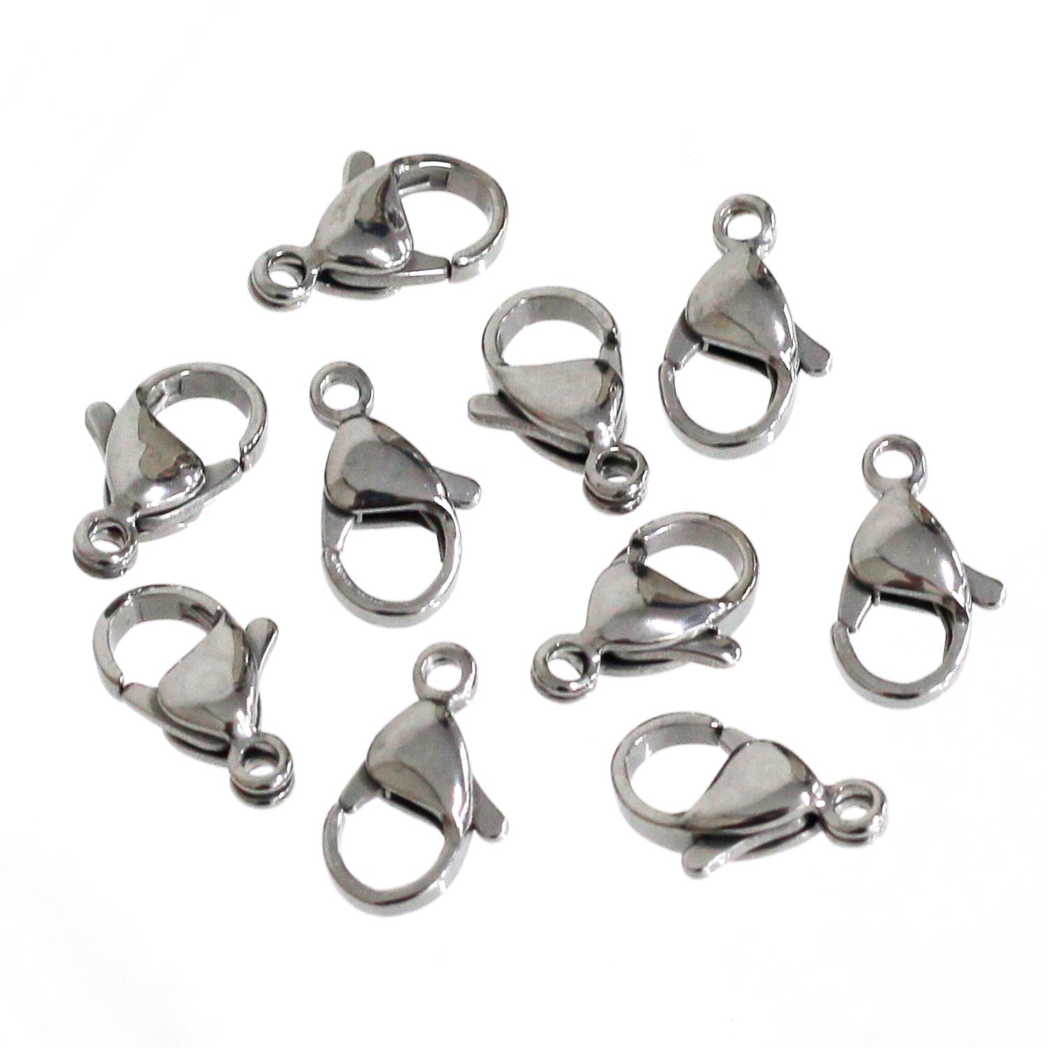 Nippon Chuko Stainless Steel Snap Hooks, 10-Pack, Approx. H12×W8mm, A12-517