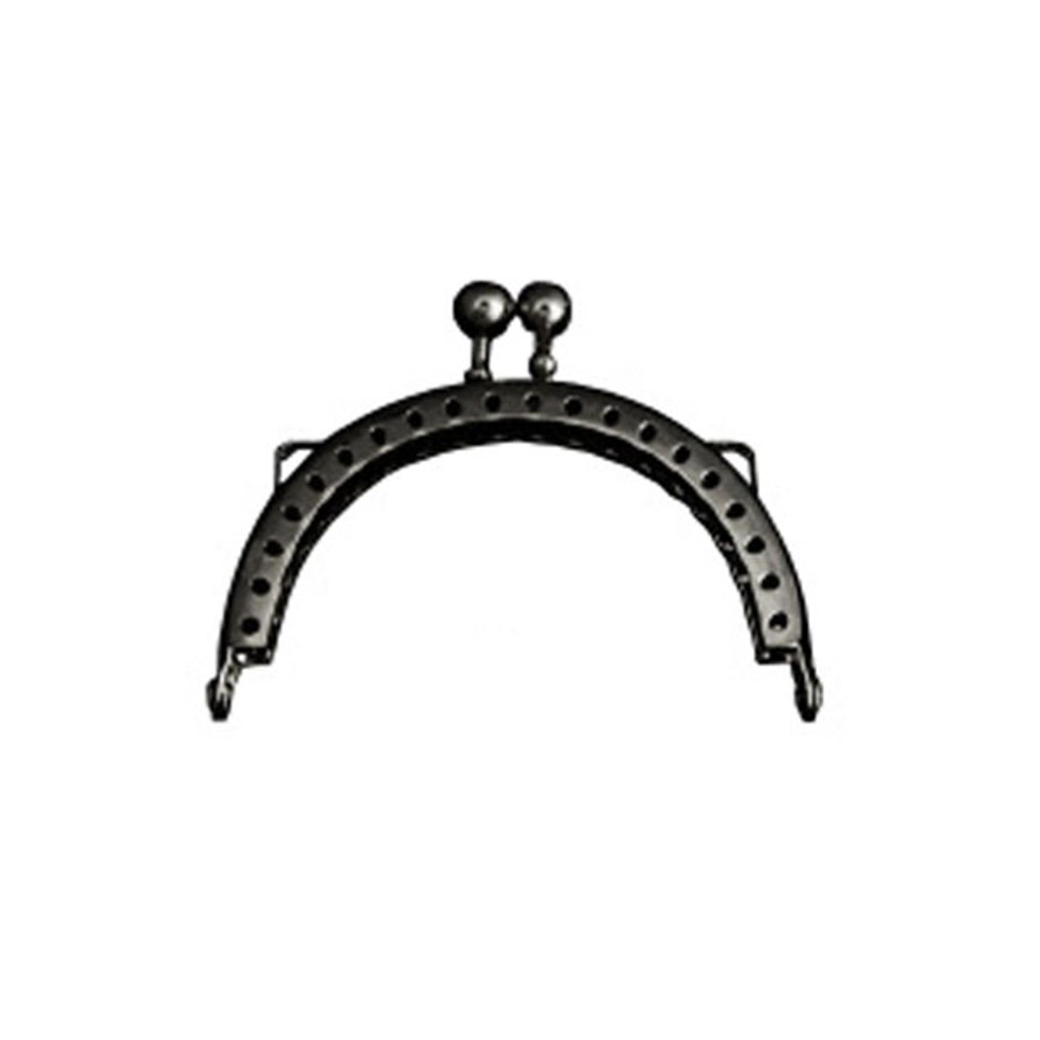 Nippon Chuko Eyelet with Grommet Sew-on Type Approx. Outer Dimensions: W6 × H4 cm Black Nickel H18-BN
