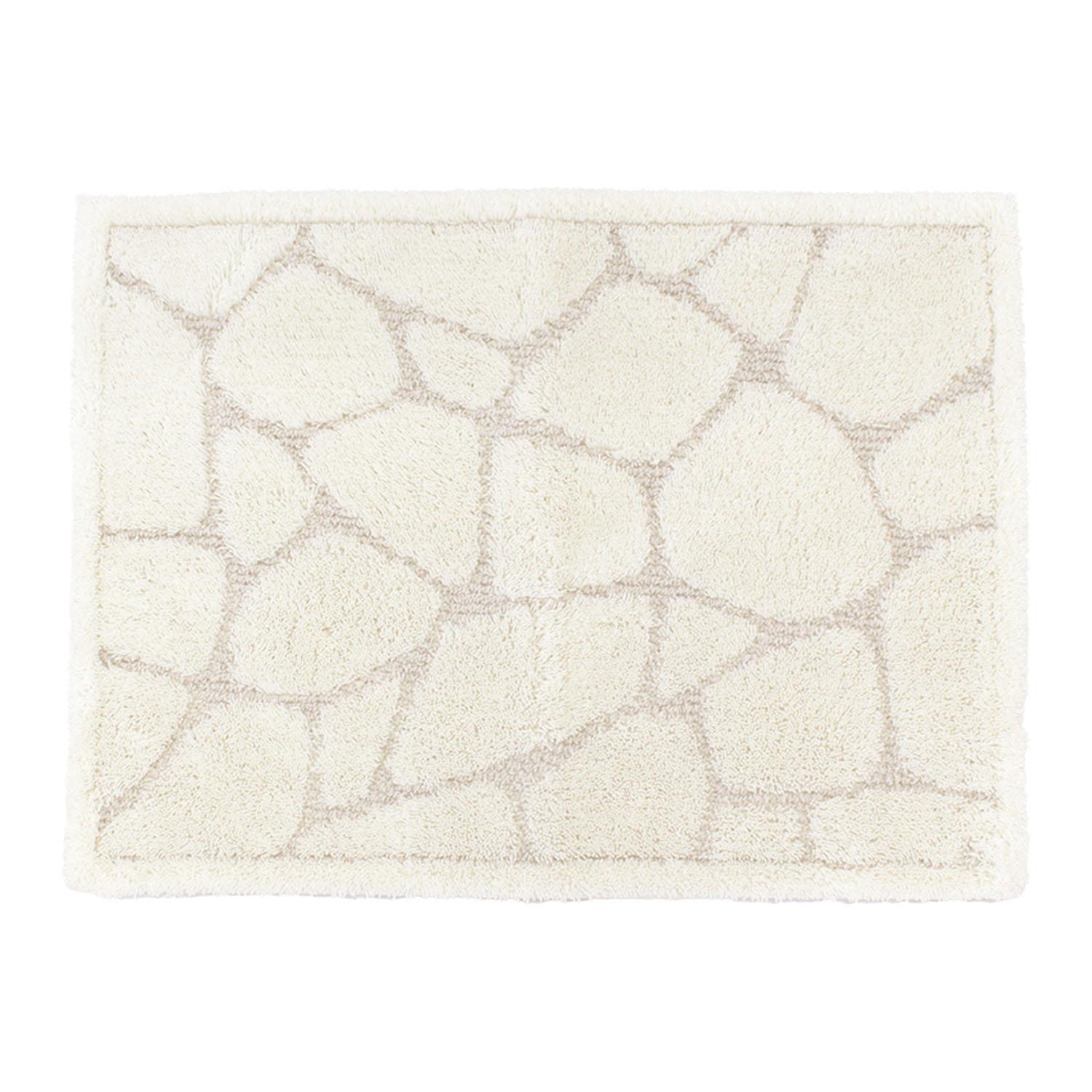 OKA Quick-Drying Stone Bath Mat Approx. 45cm x 60cm White (Absorbent, Quick-Drying, Washable, Non-Slip)