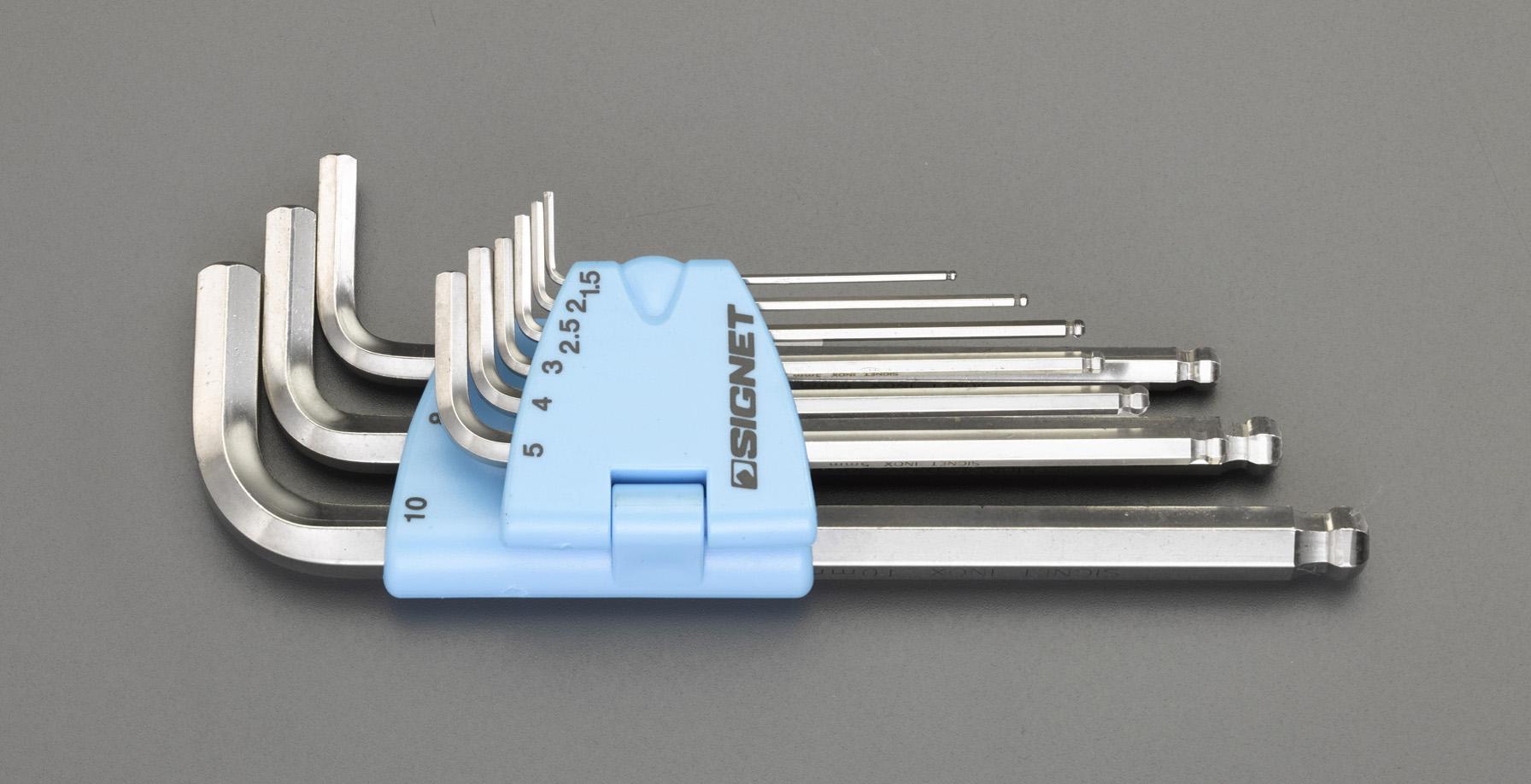 1.5–10mm / 9-piece set [BallHex] wrench (stainless steel)