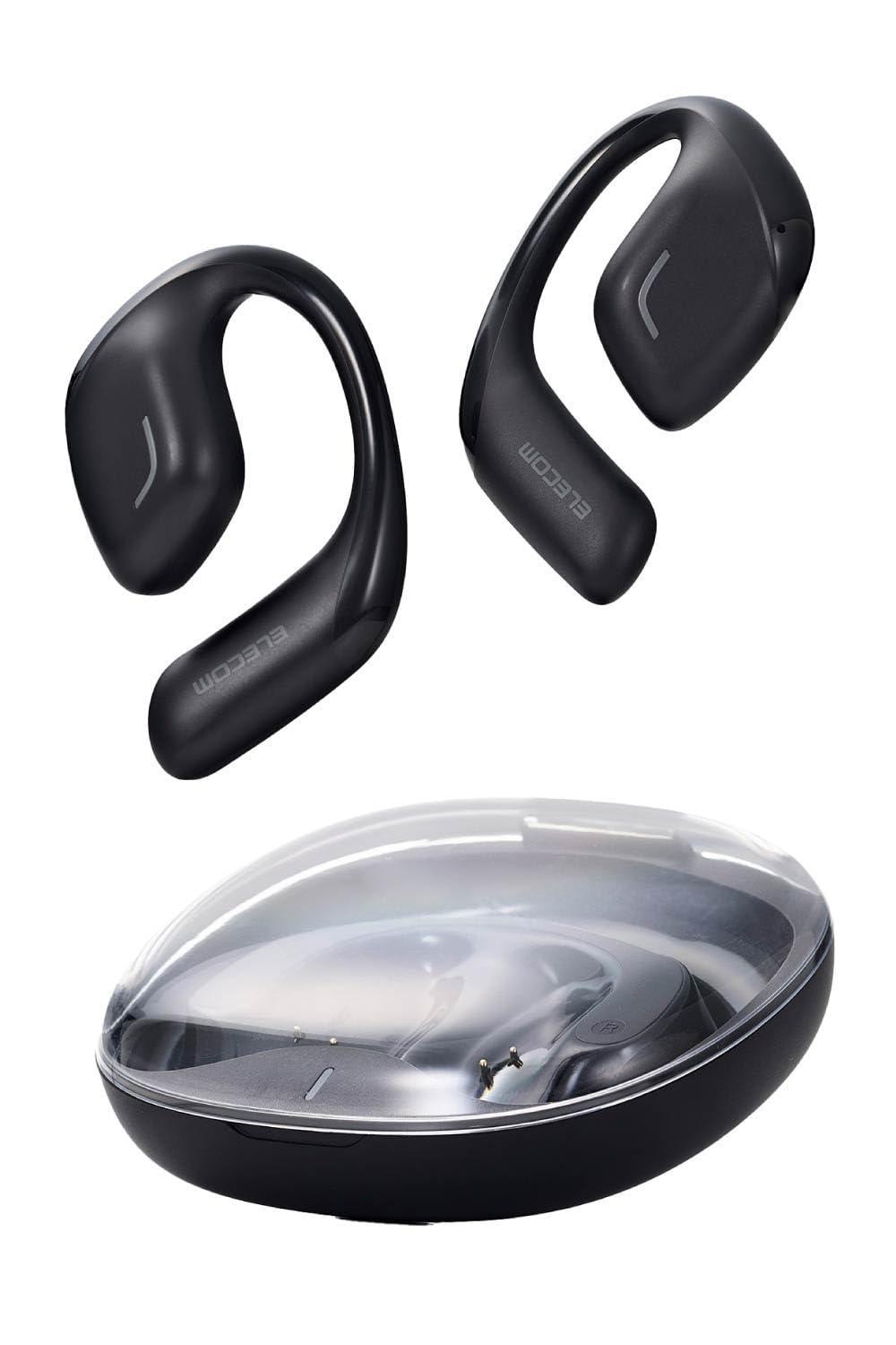ELECOM Open-Ear Wireless Headphones Smoky Black LBT-OWS01BK