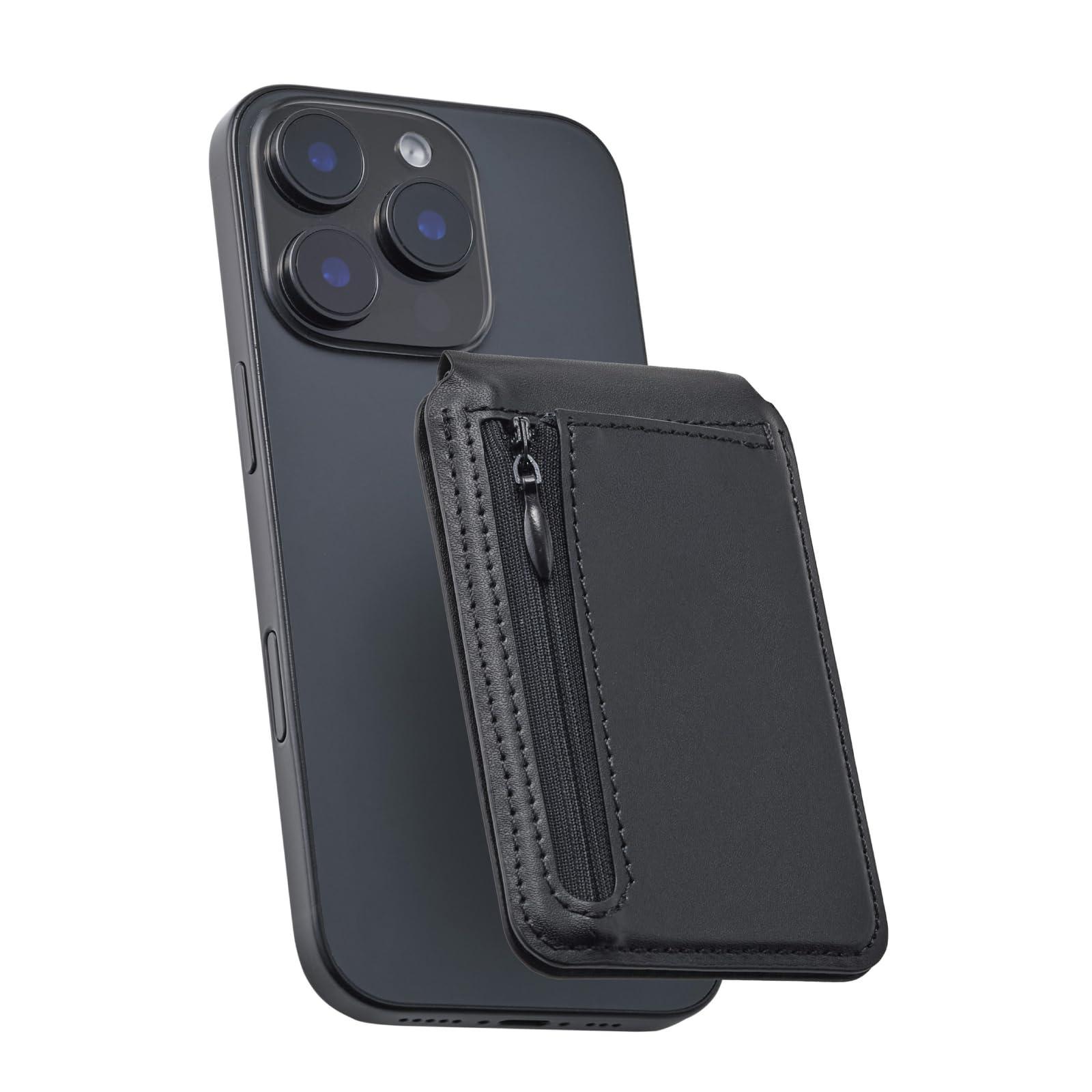 ELECOM MAGKEEP Card Wallet Stand Black AMS-MAGCWSBK