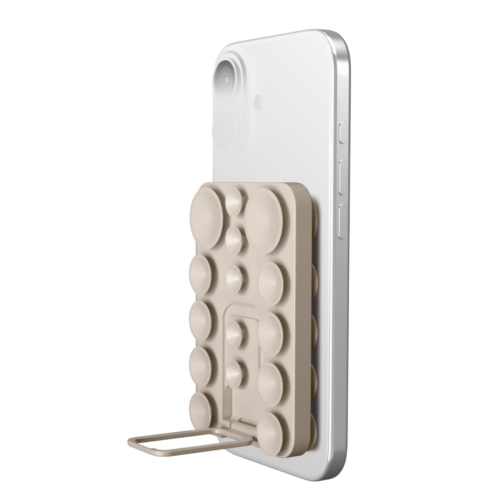 ELECOM TakoPita Suction Cup Smartphone Pad Stand Included Beige P-TKPTSUCS01BG