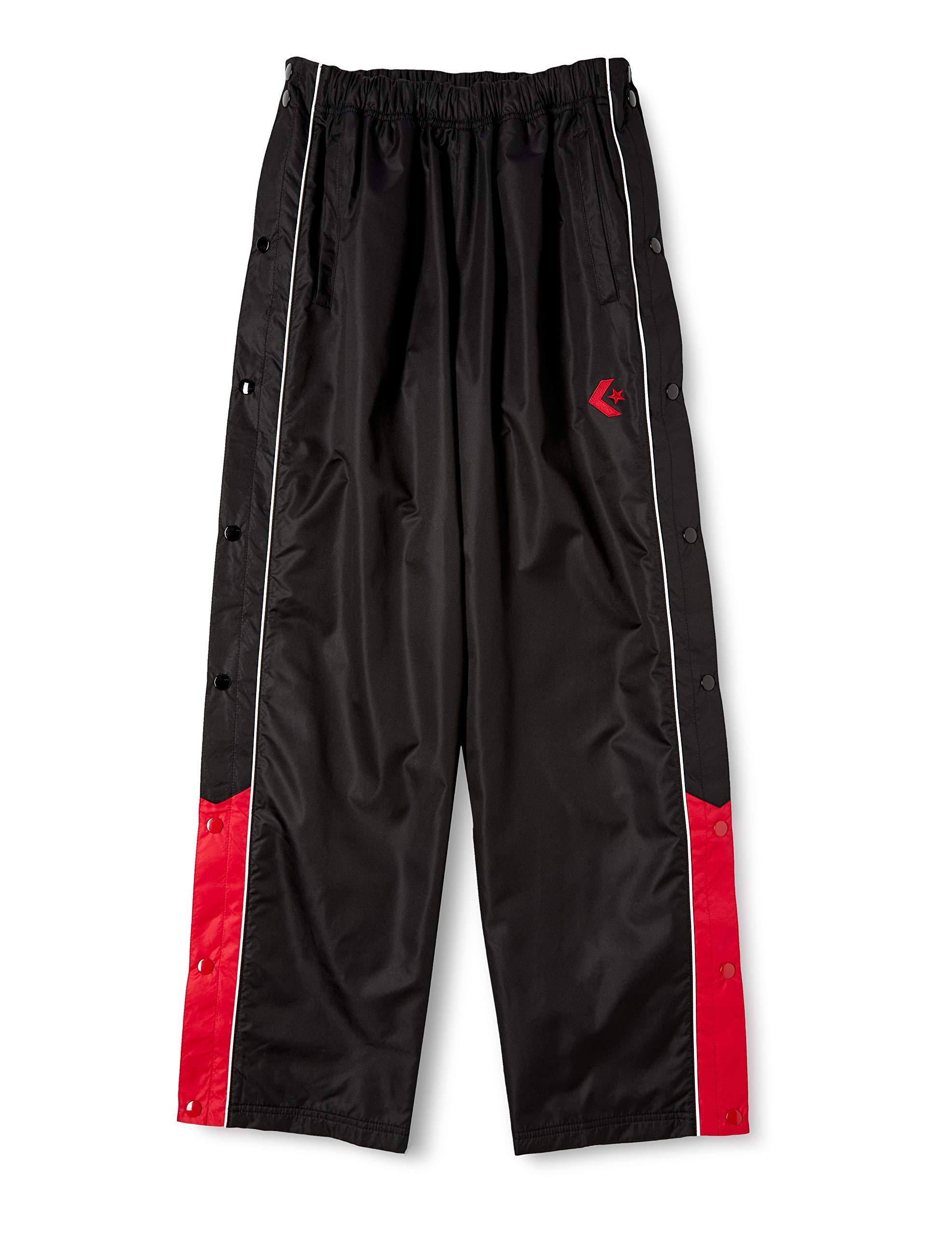 [Converse] Basketball Pants Warm-Up Pants (Full Side Open) Water-Repellent Breathable CB162501P Black/Red Japan S (Equivalent to Japan Size S)