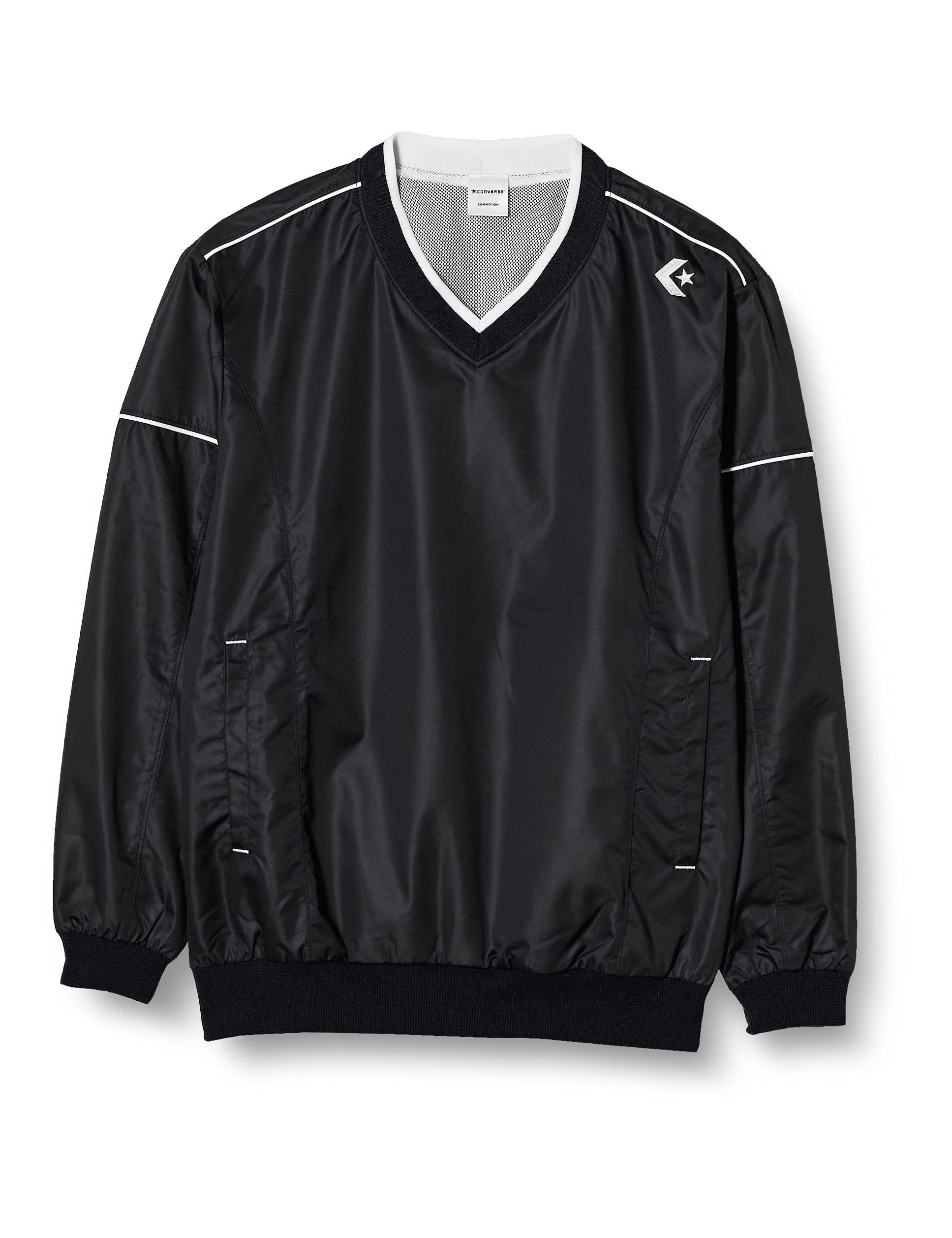 [Converse] Basketball Jacket V-Neck Warm-Up Jacket Slim Fit Water-Repellent Breathable CB162510S Black Japan S (Equivalent to Japanese Size S)