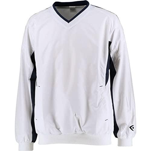 [Converse] Basketball Shirt V-Neck Warm-Up Jacket Slim Fit Water-Repellent Breathable CB162508S White/Navy Japan 2XO (Equivalent to Japanese Size 4L)