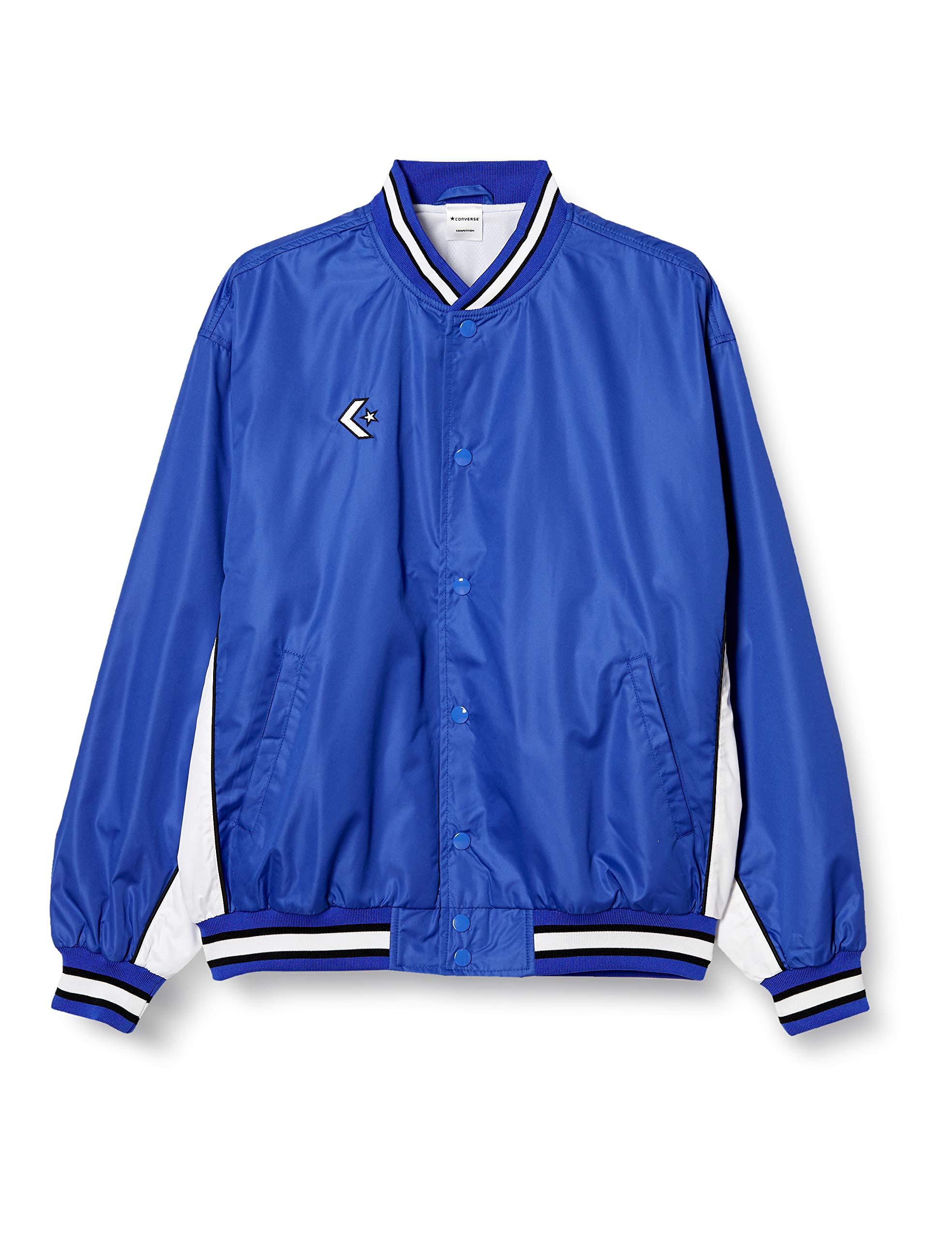 [Converse] Basketball Jacket Warm-Up Jacket (Front Button) Water-Repellent Breathable Ventilated CB182112S R Blue/White Japan S (Equivalent to Japan Size S)