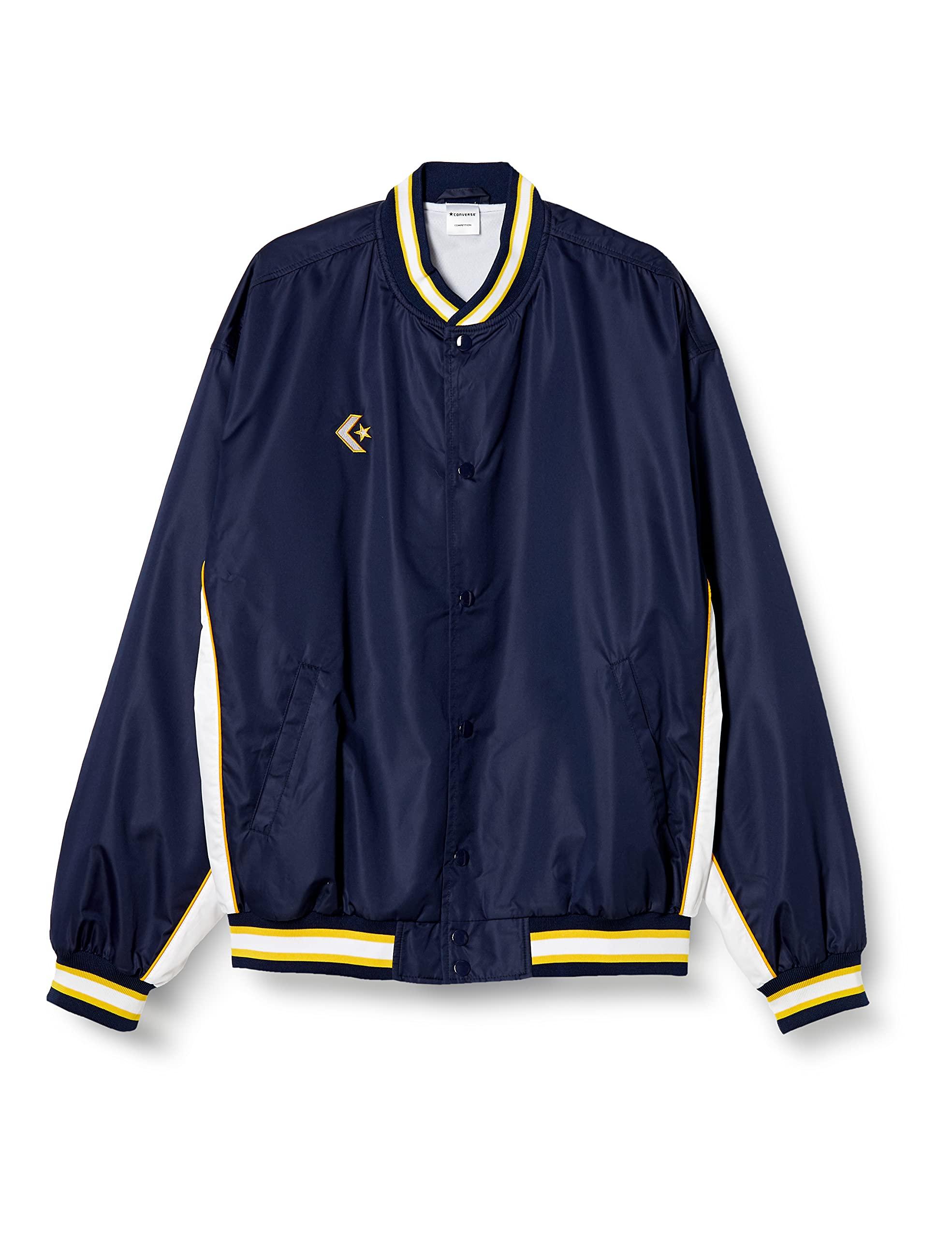 [Converse] Basketball Jacket Warm-Up Jacket (Front Button) Water-Repellent Breathable Ventilated CB182112S Navy/White Japan XO (Equivalent to Japanese Size 3L)