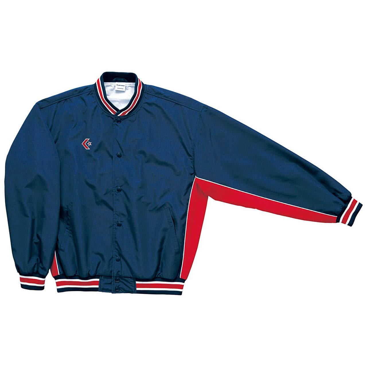 [Converse] Basketball Jacket Warm-Up Jacket (Front Button) Water-Repellent Breathable Ventilated CB182112S Navy/Red Japan O (Equivalent to Japanese Size 2L)