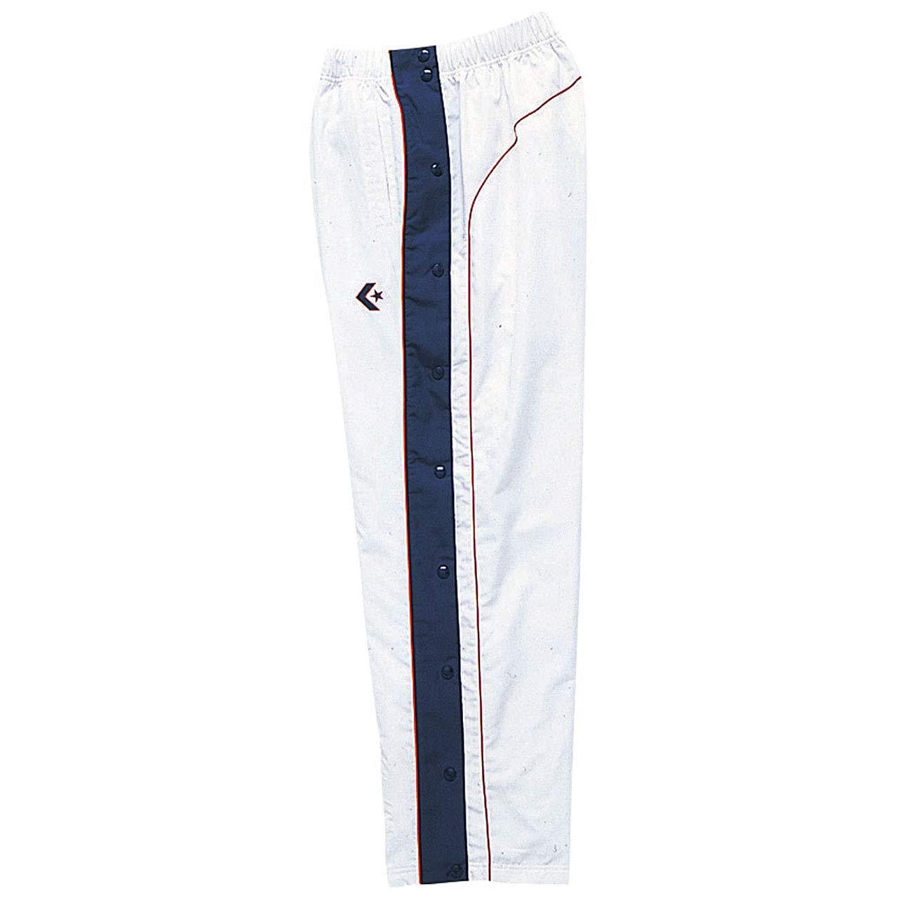 [Converse] Basketball Pants Warm-Up Pants (Full Side Open) Water-Repellent Breathable CB182102P White/Navy Japan M (Equivalent to Japanese Size M)