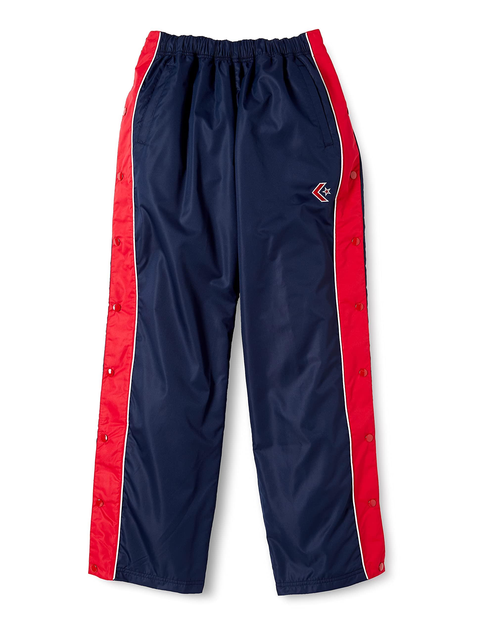 [Converse] Basketball Pants Warm-Up Pants (Full Side Zipper) Water-Repellent Breathable CB182102P Navy/Red Japan S (Equivalent to Japanese Size S)