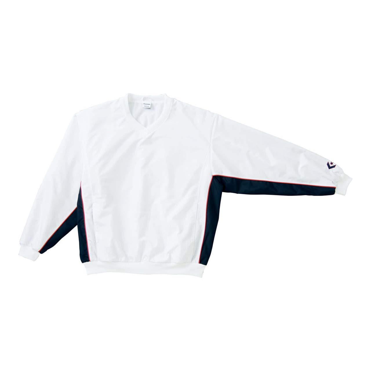 [Converse] Basketball Jacket V-Neck Warm-Up Jacket Water-Repellent Breathable Ventilated CB182113S White/Navy Japan L (Equivalent to Japanese Size L)