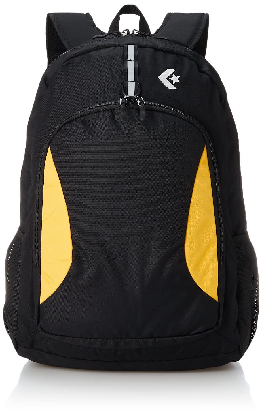 [Converse] Team Daypack Backpack with Water-Repellent Finish and Reflective Details Capacity: 37L Black/Yellow Approx.