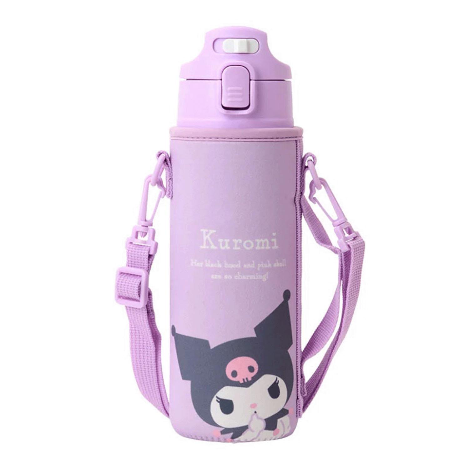 SANRIO Stainless Steel Bottle with Cover - Chromi for Kids Insulated Only Capacity: 470mL Name Space Included One-Touch Open Direct Drinking 091057
