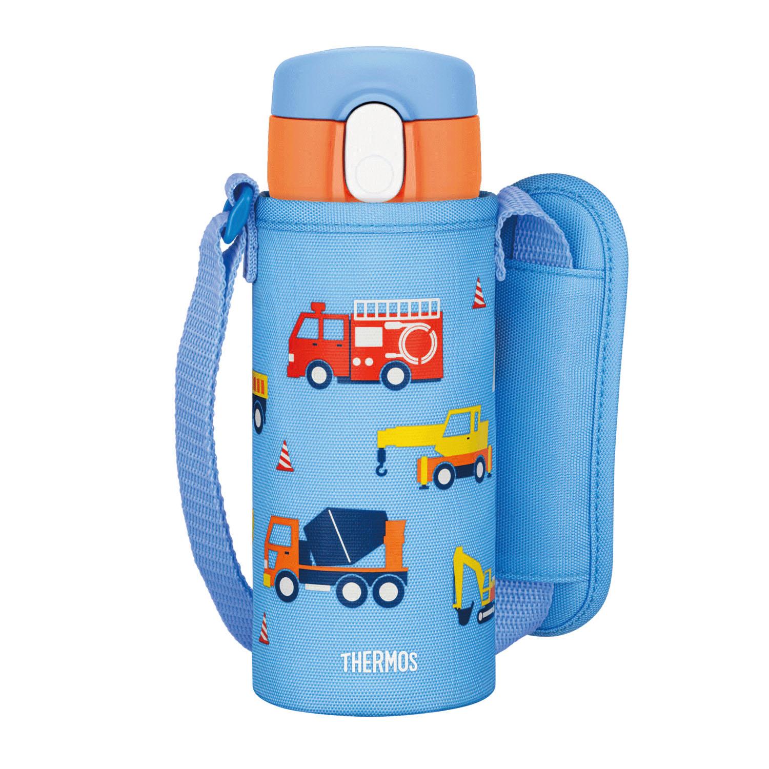 THERMOS Vacuum Insulated Straw Bottle 410ml Blue Kids' Model for School/Daycare Use (Keeps Cold Only) FJV-400F BL