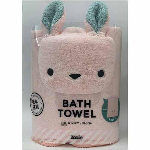 carari Bath Towel Microfiber with [3x] Absorbency Rabbit Quickly absorbs water into fiber gaps Quick-drying Marshmallow-soft feel Fluffy and bouncy 60×120cm Sea Bee Japan Carari Zoo