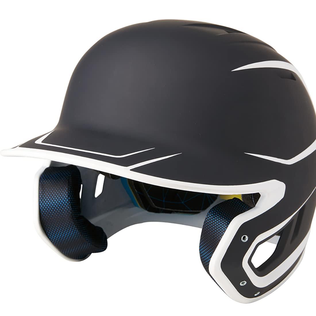 Rawlings Baseball Adult Softball MACH Helmet 2-Tone (Matte Finish) MACH14 Navy Black/White One Size Fits All Includes Helmet Pouch