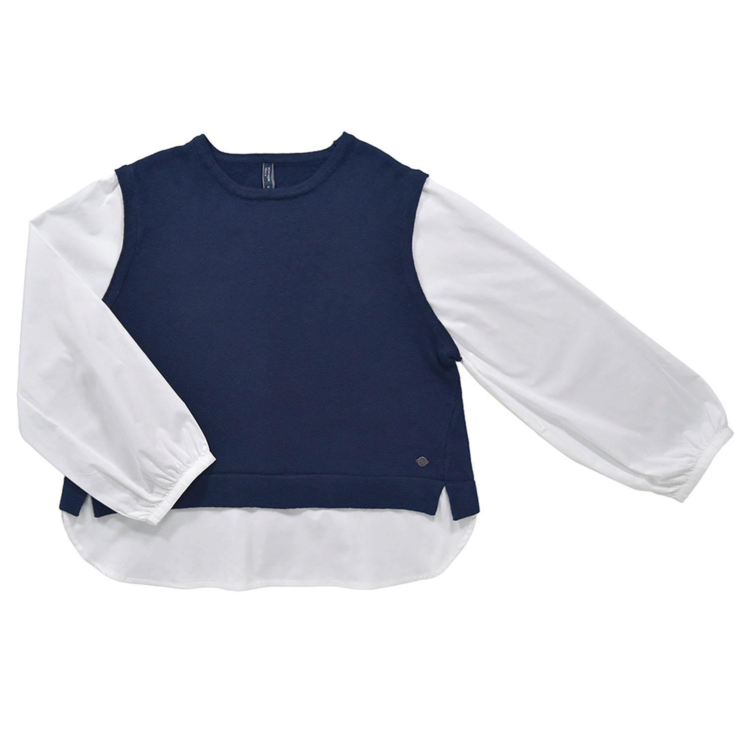 Northern Truck Mixed-Material Docking Knit Pullover - Navy - M