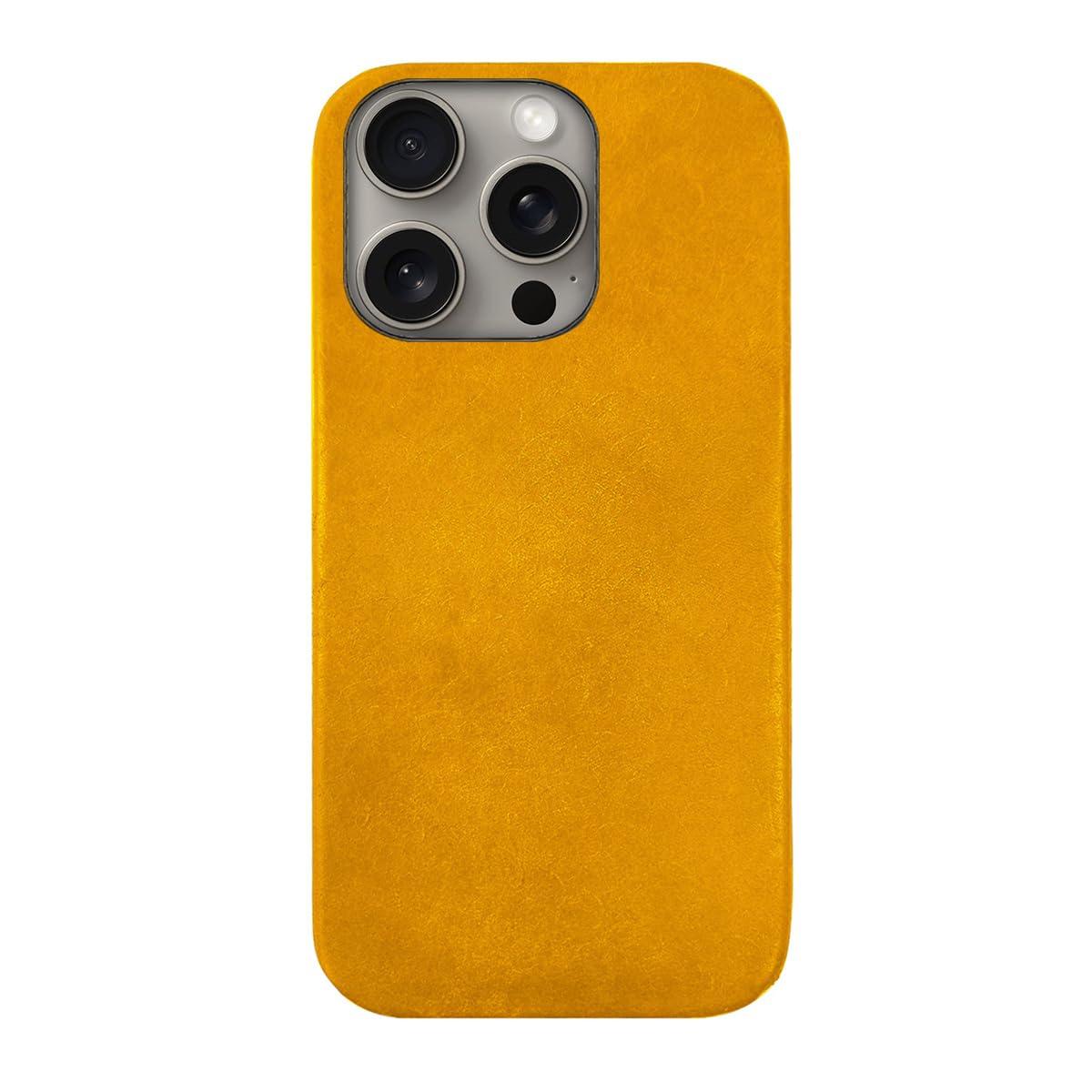 ABBI SIGNATURE iPhone 16 Pro Max Case Made in Japan Italian Genuine Leather MARGOT MagSafe Compatible Back Cover [ Vegetable-Tanned Leather Handmade Slim Minimalist Design Wireless Charging ] iPhone Case Back Cover ABS27346i16PM Tan