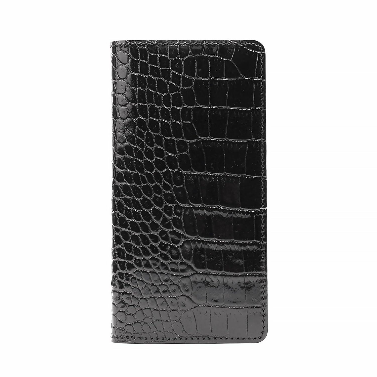 ABBI SIGNATURE iPhone 17 Pro Case Wallet Style Made in Japan Italian Genuine Leather LIPARI [MagSafe Compatible Crocodile Embossed Vegetable-Tanned Leather Handcrafted by Leather Artisans Wireless Charging Compatible] ABS27762i17P...