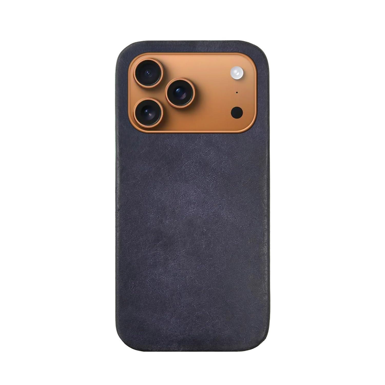 ABBI SIGNATURE MARGOT Italian Leather MagSafe-Compatible Back Cover for iPhone 17 Pro Navy ABS27806i17PR