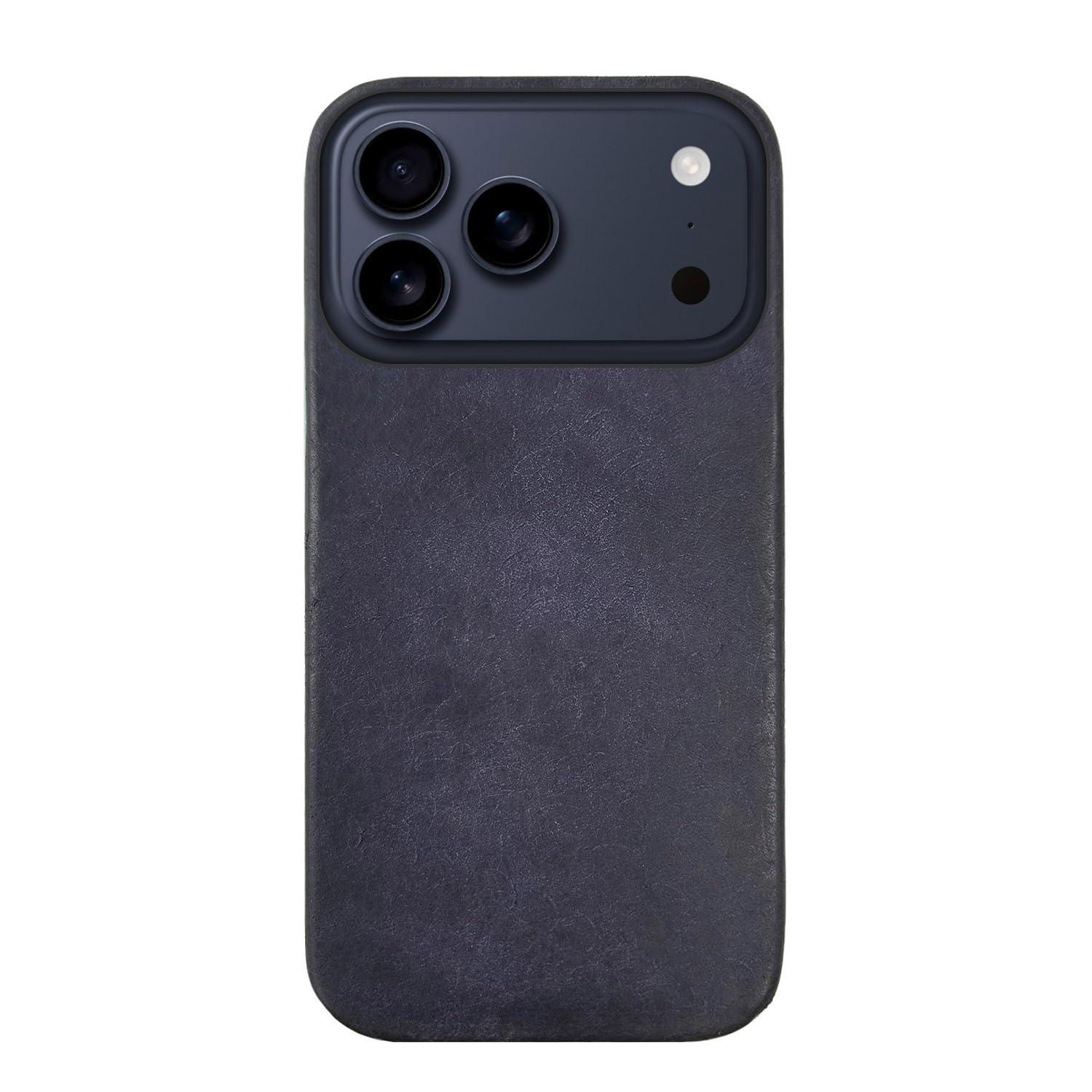 ABBI SIGNATURE MARGOT Italian Leather MagSafe-Compatible Back Cover for iPhone 17 Pro Max Navy ABS27807i17PM