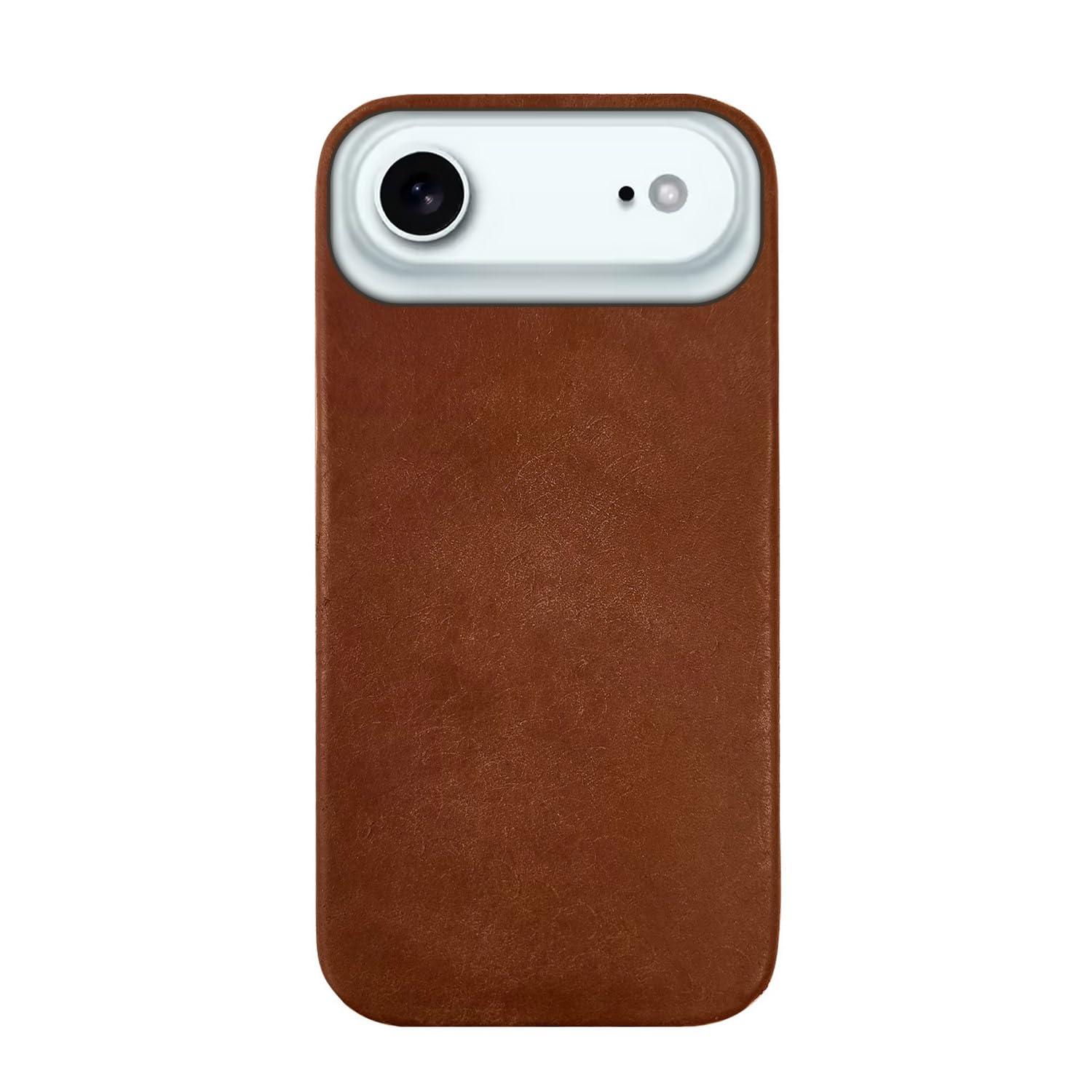 ABBI SIGNATURE MARGOT Italian Leather MagSafe-Compatible Back Cover for iPhone 17 Air Brown ABS27809i17A