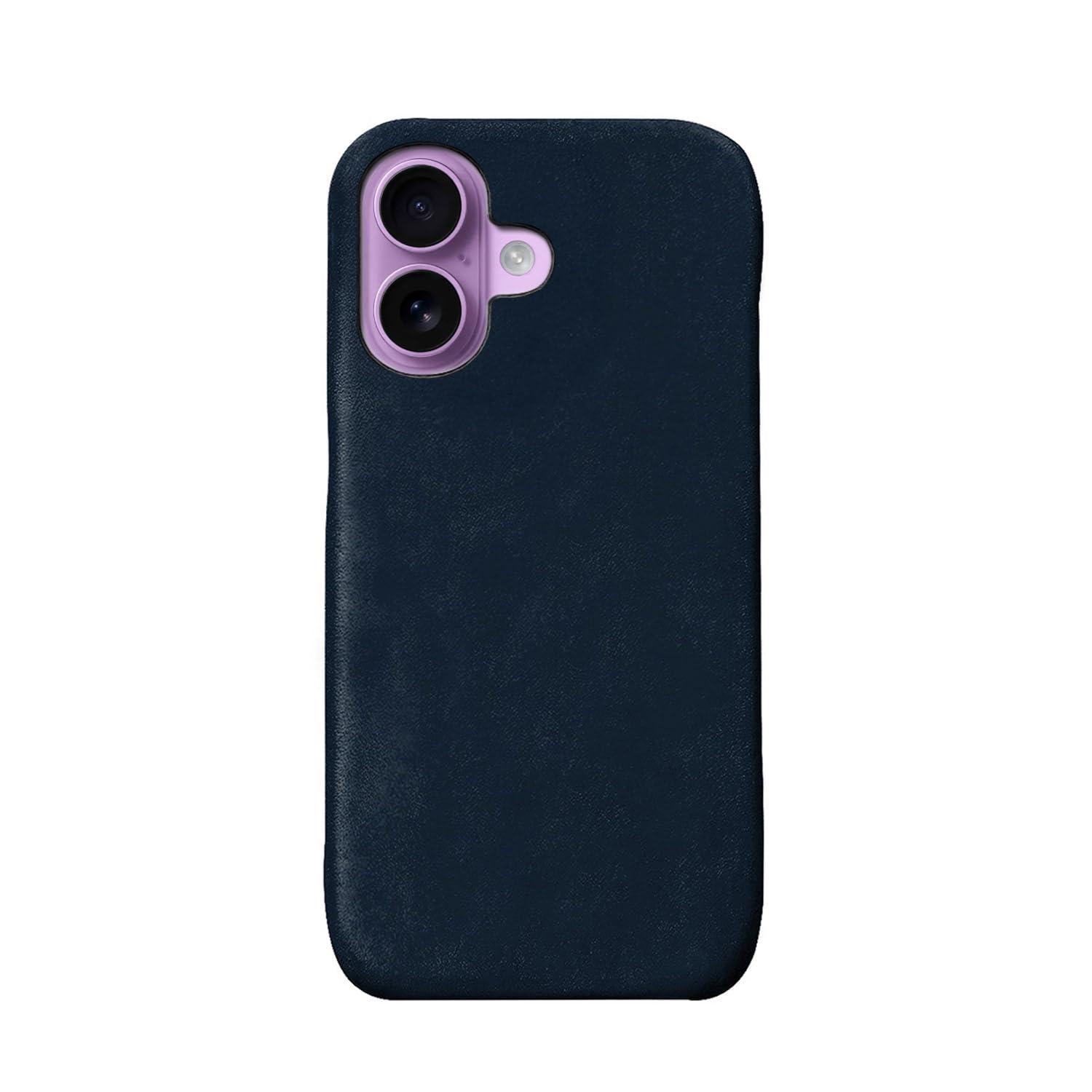 ABBI SIGNATURE LISCIO Italian Leather MagSafe-Compatible Back Cover for iPhone 17 Navy ABS27868i17
