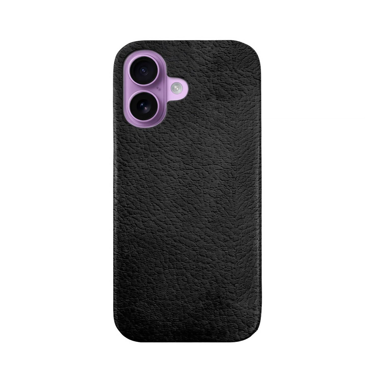 ABBI SIGNATURE VINTAGE Italian Leather MagSafe-Compatible Back Cover for iPhone 17 Black ABS27882i17