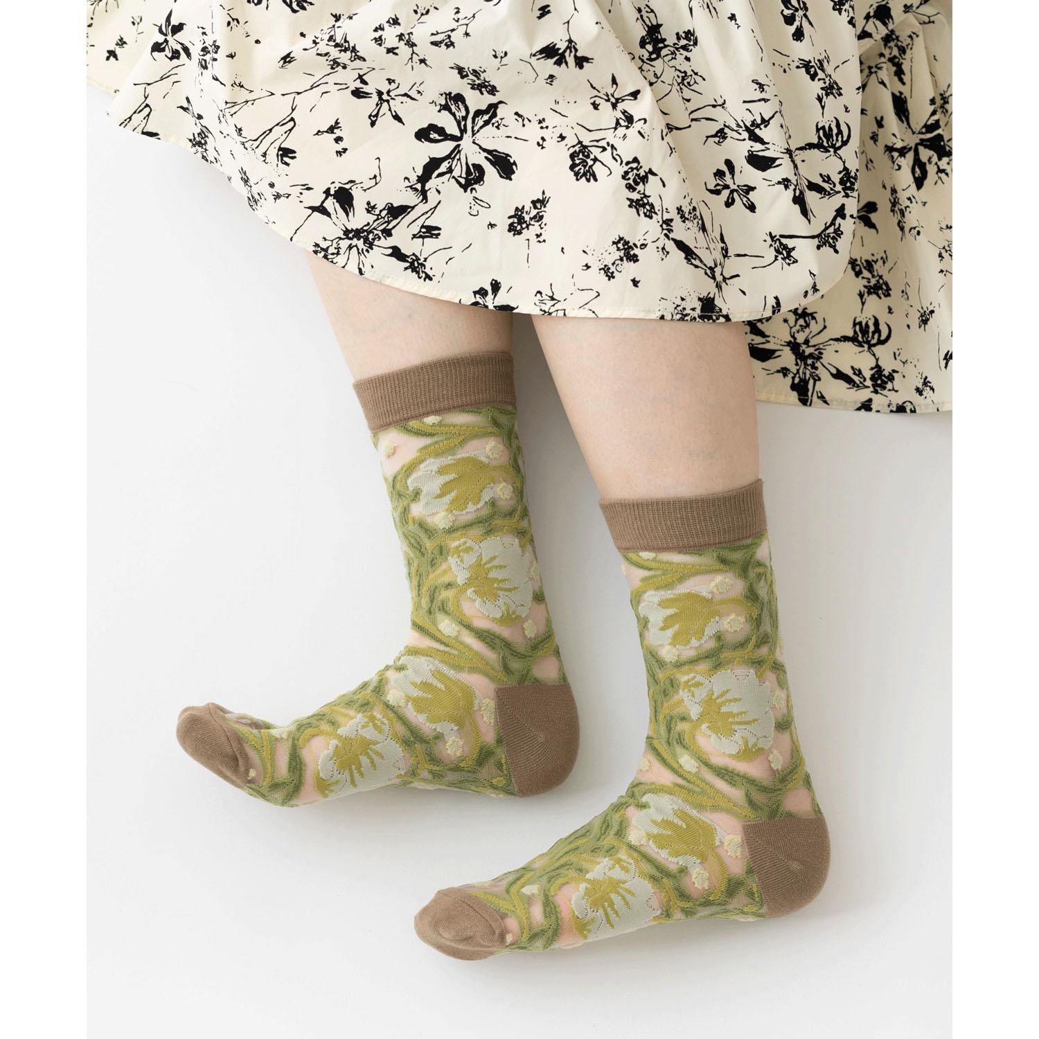 Jubilee Morris Pattern Sheer Socks Pimpernel