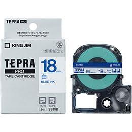 KING JIM Tepla PRO Tape White Label 18mm Blue Text KJ-SS18BX5