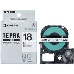 KING JIM Tepla PRO Tape White Label 18mm Black Text KJ-SS18KX5