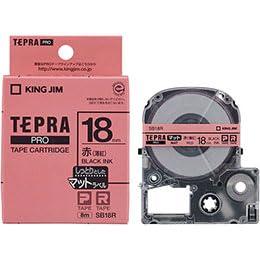 KING JIM Tepla PRO Tape Matte Label 18mm Red/Black Text KJ-SB18RX5