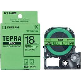 KING JIM Tepla PRO Tape Fluorescent Color 18mm Green KJ-SK18GX5