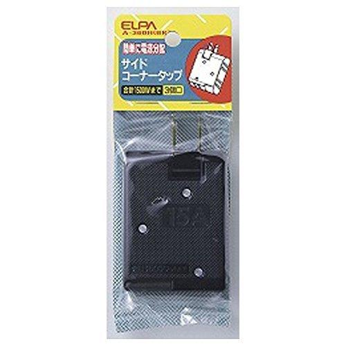 ELPA Corner Tap Power Strip 125V 3 Outlets Black A-360H(BK)