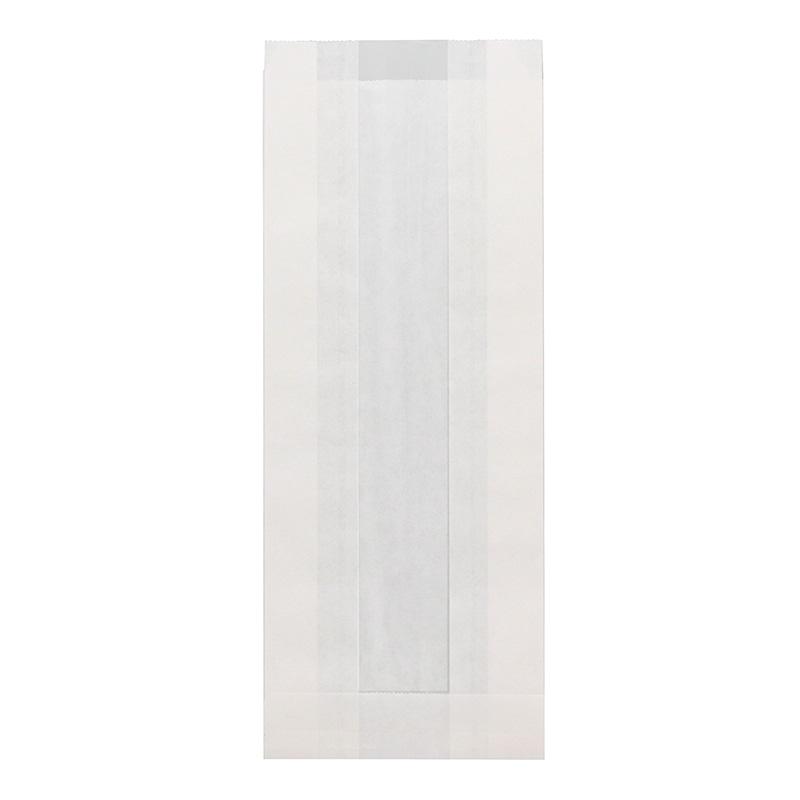 HEIKO NF Oil-Resistant Gusseted Pouch with Window, Long, Plain White, 100 Sheets