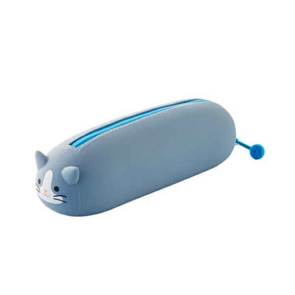 Rihitorabu Reclining Pen Pouch Split-Face Cat A7781-4