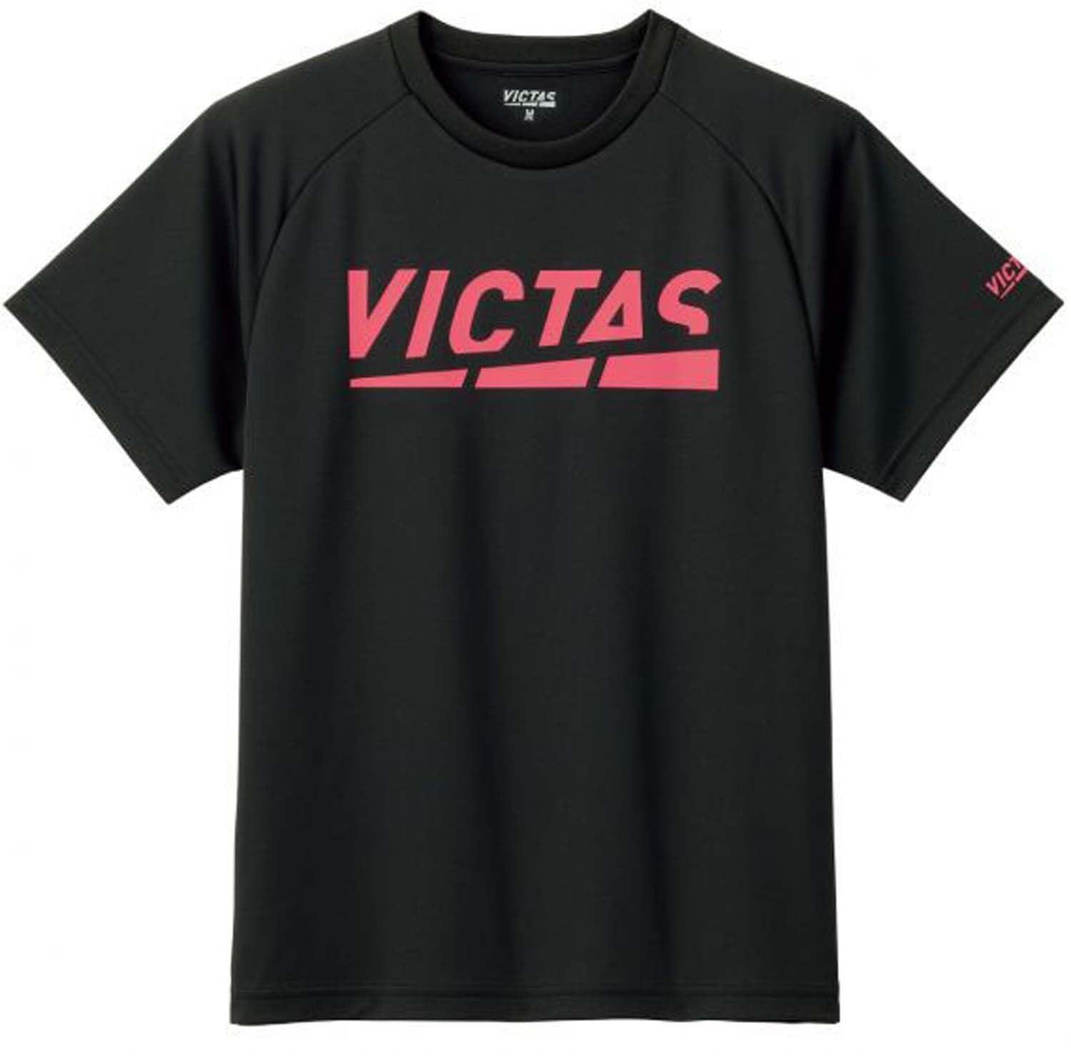 [VICTUS] Table Tennis Short-Sleeve T-Shirt PLAY LOGO TEE Black x Pink (1070) M 632101