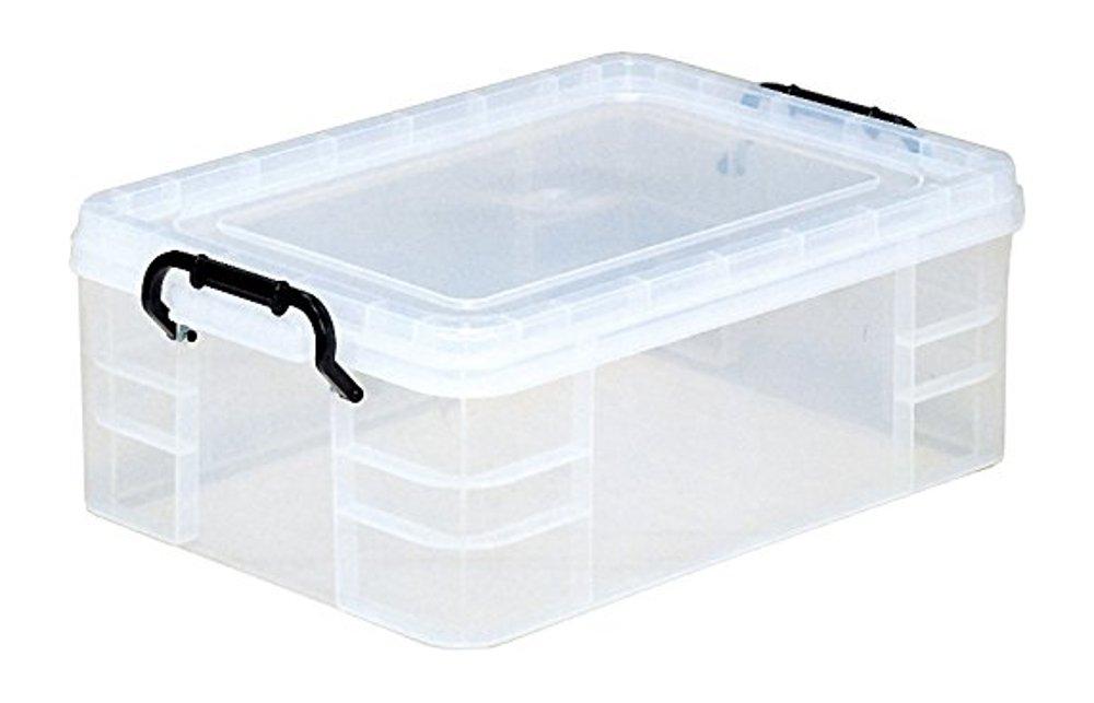 Izumi Kasei Storage Container Made in Japan Safety Box Type 4 Clear (Width 35.8 × Depth 53 × Height 18.7 cm) 3642