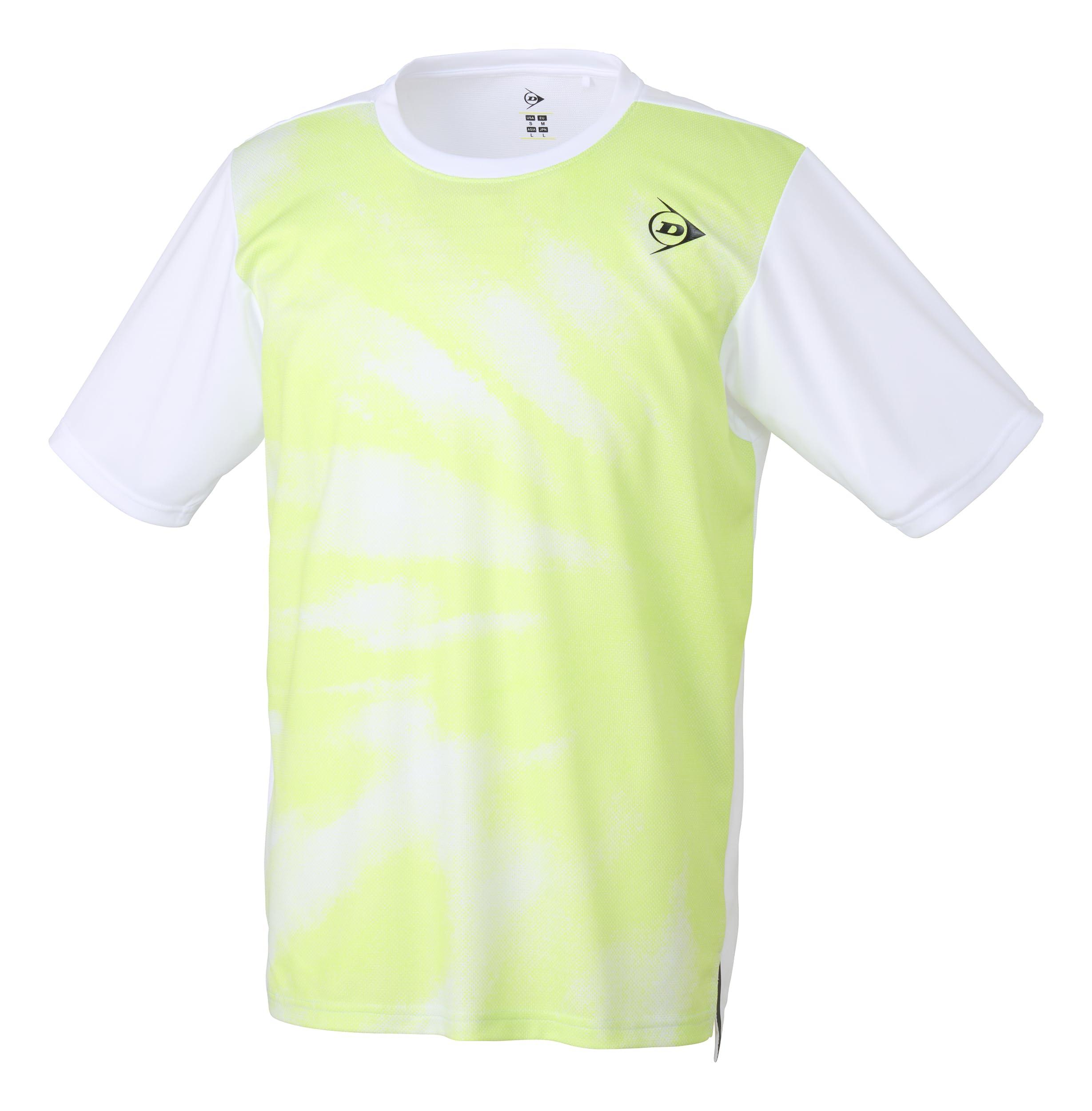 [Dunlop] Tennis Wear Badminton Short-Sleeve Game Shirt Moisture-Wicking Quick-Dry DAP1400 2024SS White S