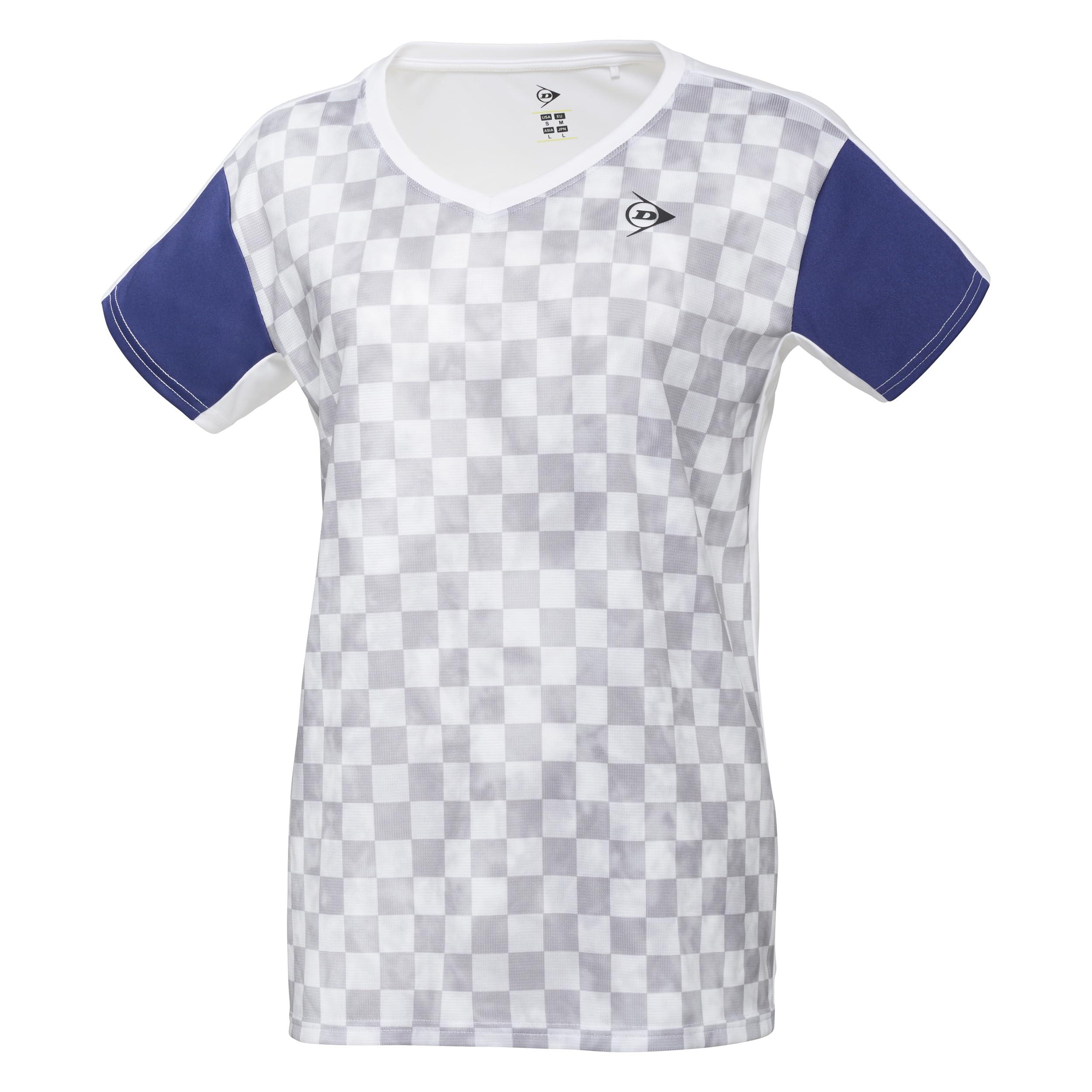 [Dunlop] Tennis Wear Badminton Short-Sleeve Game Shirt Women's Moisture-Wicking Quick-Dry DAP1422W 2024SS White S