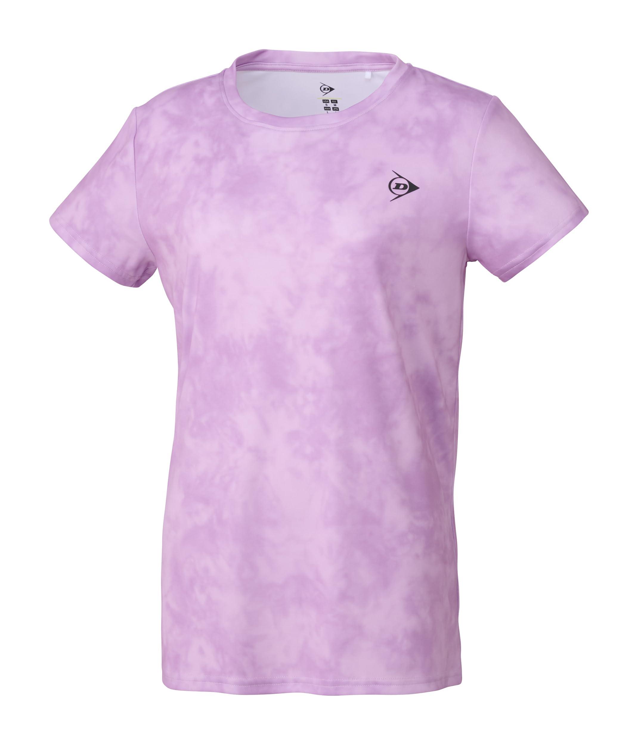 [Dunlop] Tennis Wear Badminton Short-Sleeve Game Shirt Women's Moisture-Wicking Quick-Dry UV Protection DAP1423W 2024SS Light Pink XO