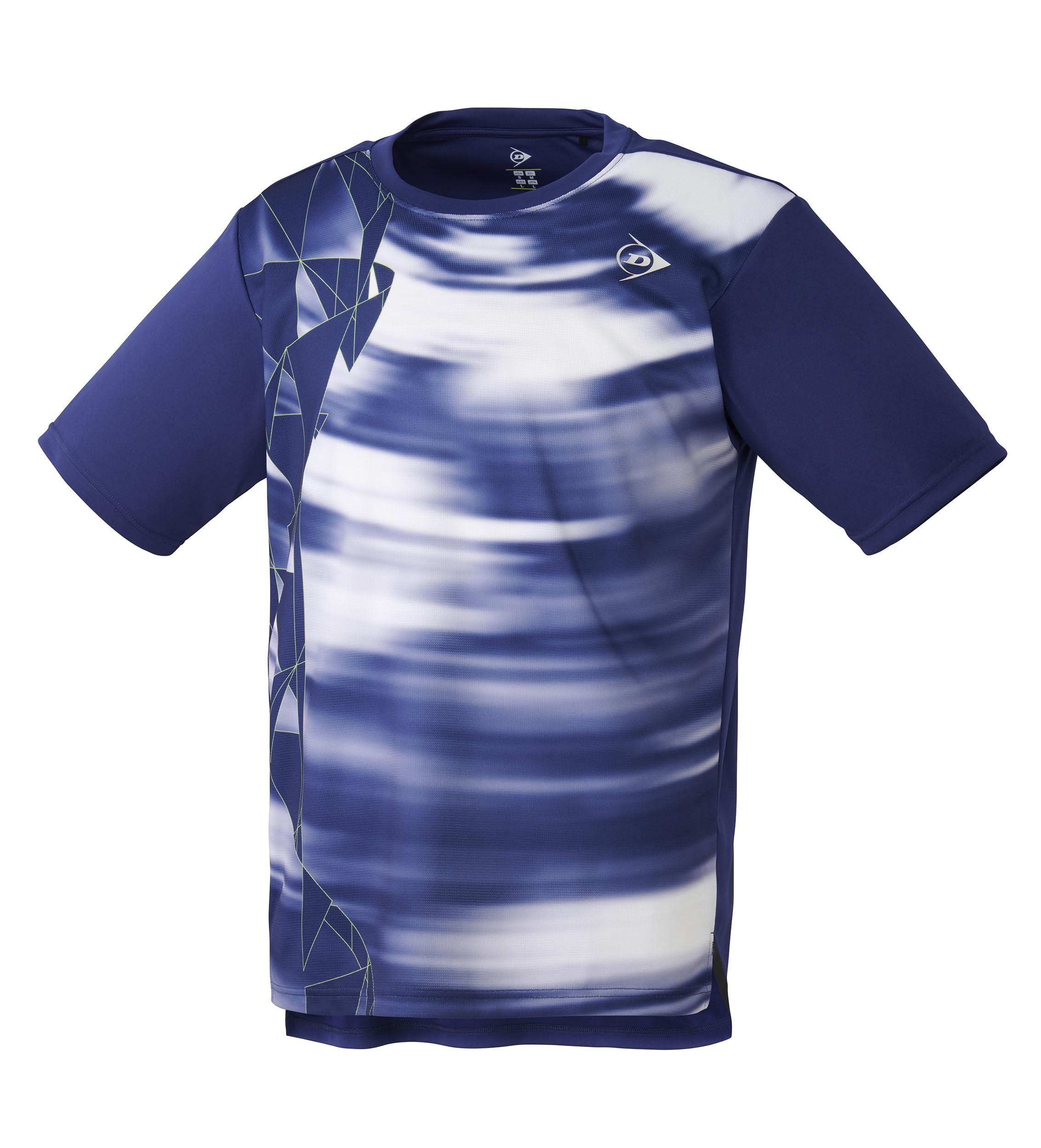 [Dunlop] Tennis Wear Badminton Short-Sleeve Game Shirt Moisture-Wicking Quick-Dry DAP1440 2024FW Navy M