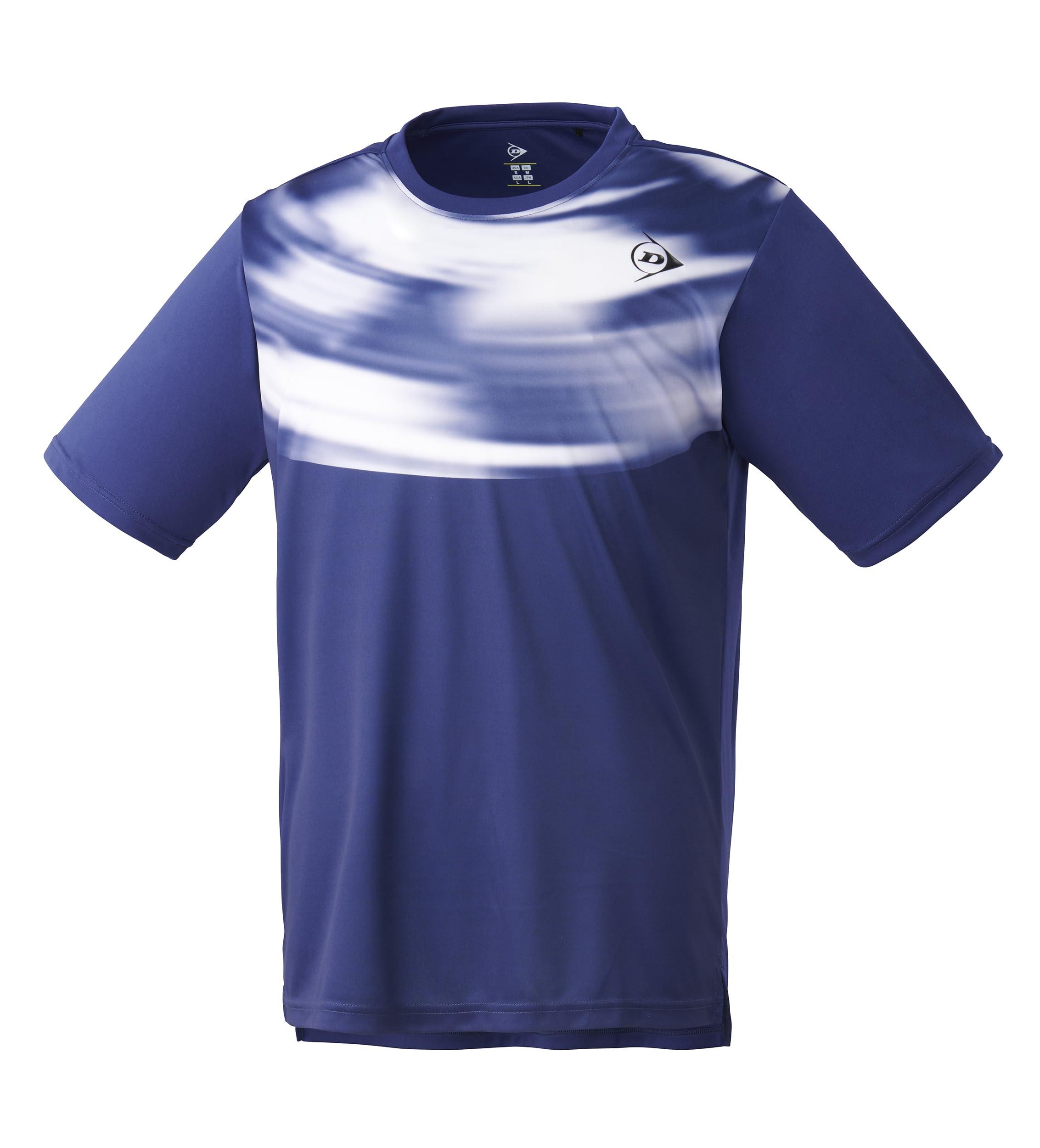 [Dunlop] Tennis Wear Badminton Short-Sleeve Game Shirt Moisture-Wicking Quick-Dry UV Protection DAP1444 2024FW Navy O