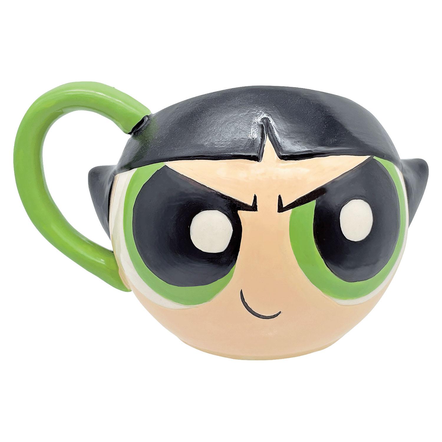 Powerpuff Girls 3D Face Mug Buttercup Approx. Diameter 9 x 9cm 340ml Tableware Miscellaneous Goods Powerpuff Goods Birthday Present Green SAN4613-3