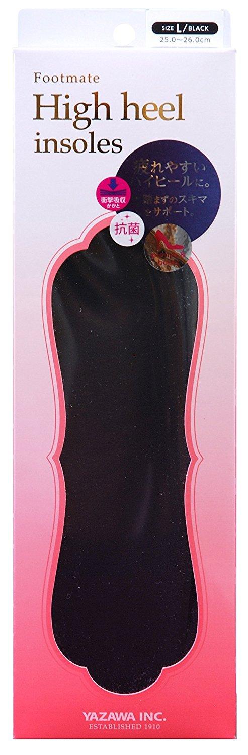 Yazawa Footmate High Heel Insoles Black L (25.0–26.0 cm) footmate30344