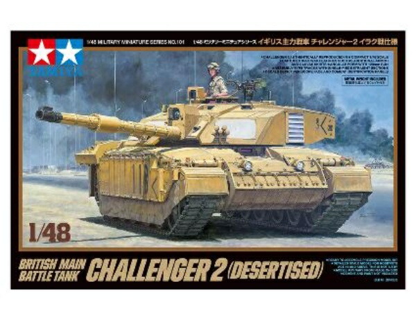 TAMIYA 1/48 Military Miniature Series No.101 British Main Battle Tank Challenger 2 Iraq War Version Plastic Model Kit 32601 Molded Color