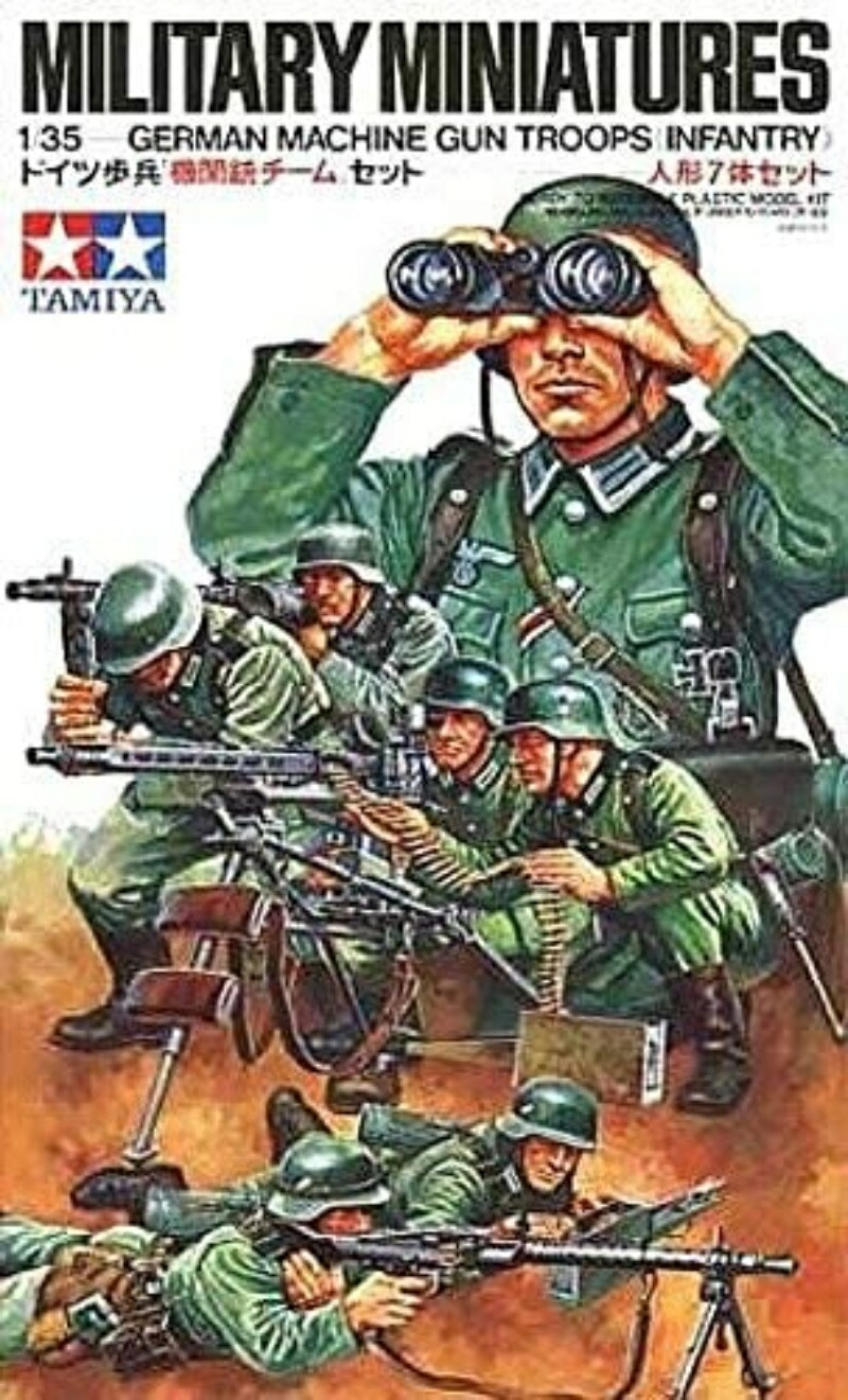 Tamiya 1/35 Military Miniature Series No.38 German Army Infantry Machine Gun Team Set Plastic Model 35038