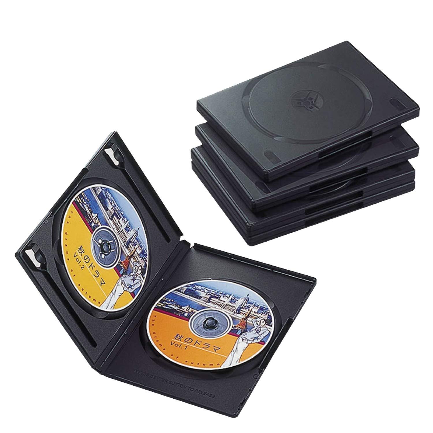 ELECOM DVD Tall Case Black Holds 2 CDs/DVDs 5 Black CCD-DVD05BK